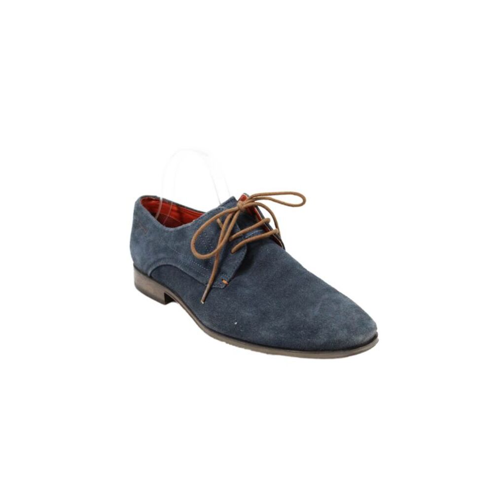 Bugatti Mens Lace Up Round Toe Suede Oxfords Blue Size 42